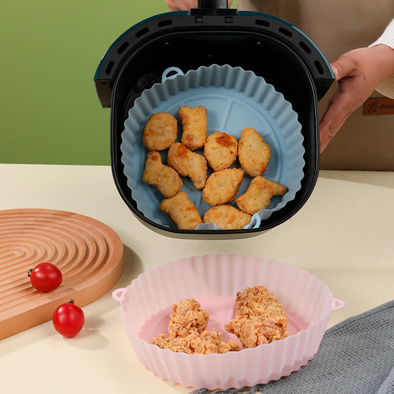Reusable Silicone Airfryer Liner Tray – Non-Stick, Heat-Resistant, Easy-Clean
