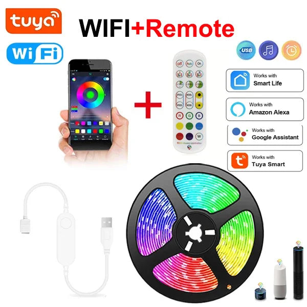 Wi-Fi RGB LED Strip with App Control – Compatible with Alexa and Google