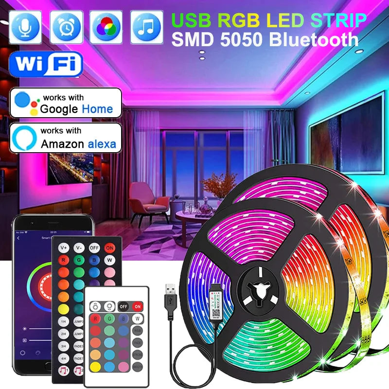 Wi-Fi RGB LED Strip with App Control – Compatible with Alexa and Google