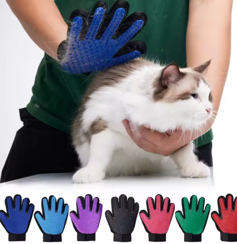 Silicone Pet Grooming Glove – Deshedding & Massage for Cats and Dogs