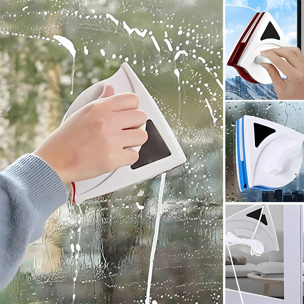 Double-Sided Magnetic Window Cleaner with Auto Water Discharge