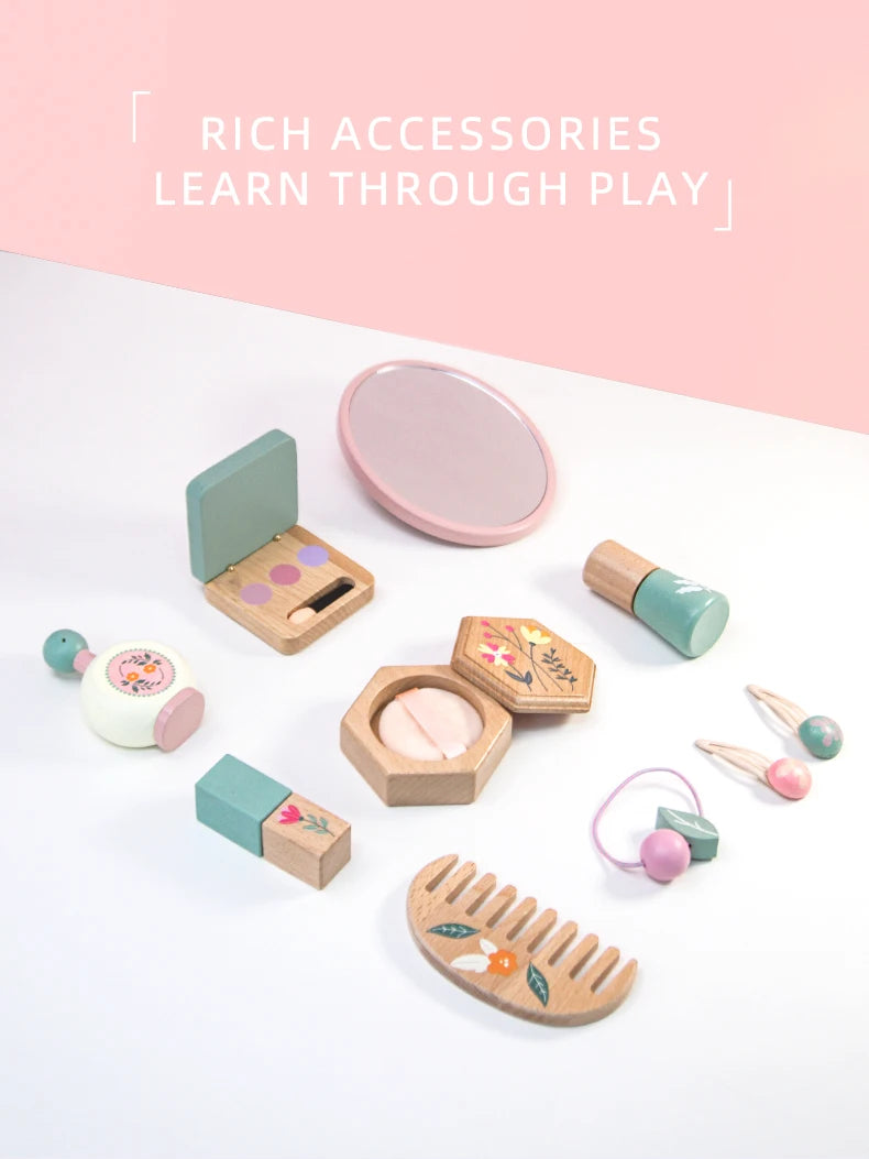 Wooden Makeup Toy – Children’s Pretend Play Kit