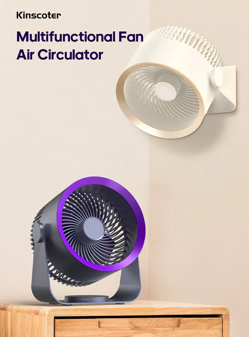 KINSCOTER 3-in-1 Portable Fan with Air Circulator