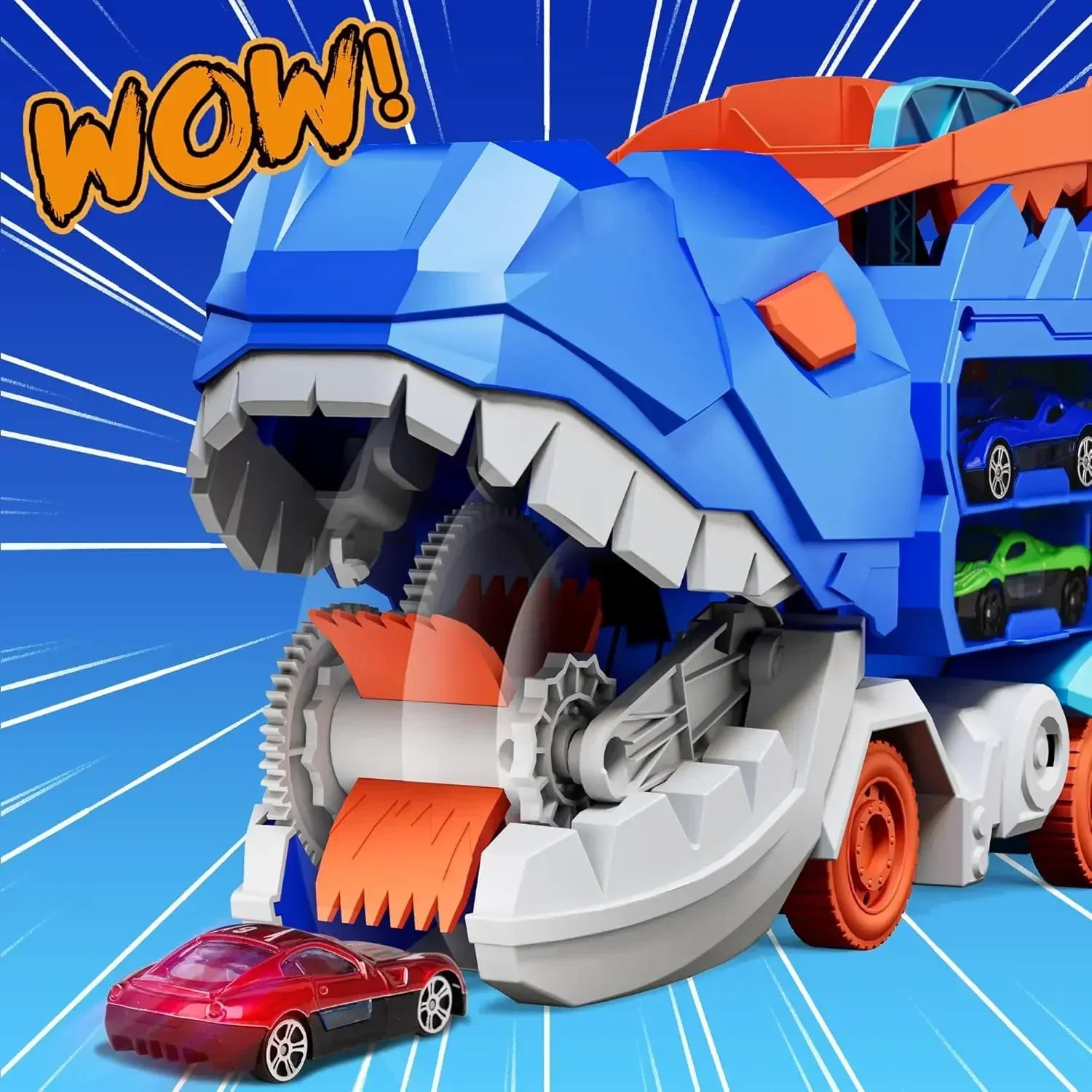 Dinosaur Truck with 4 Alloy Cars – Kids Toy