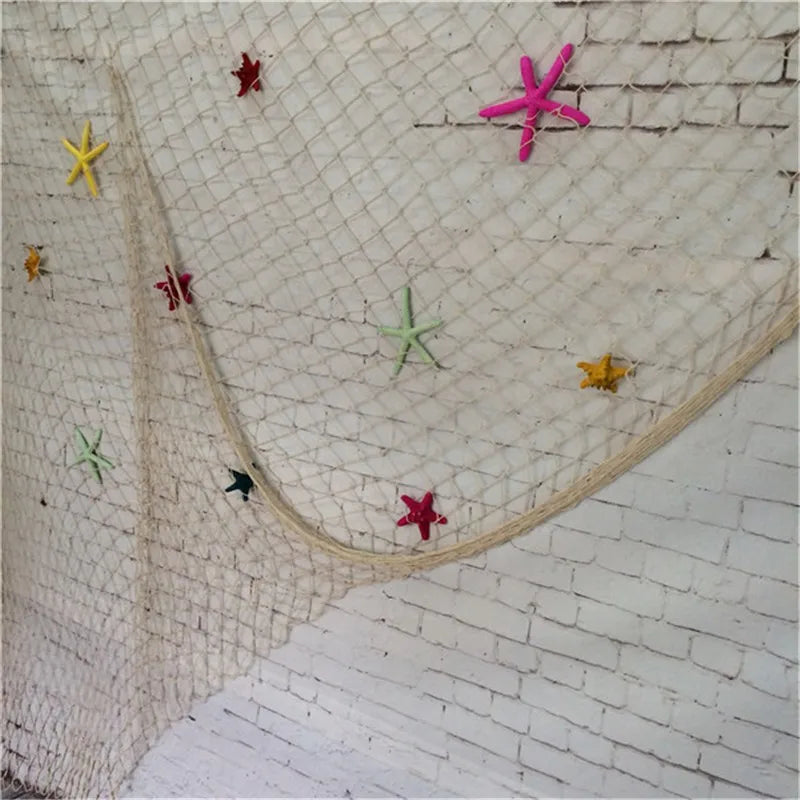 Nautical Fishing Net Wall Decor – Mediterranean Marine-Themed Home & Party Ornament