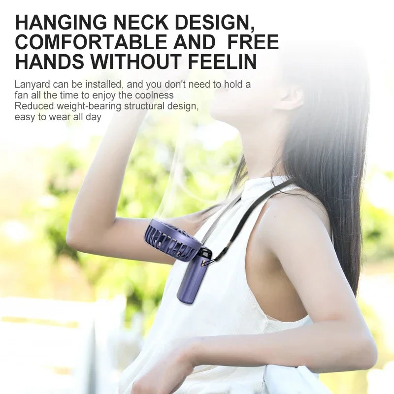 KUALOOL Foldable Mini USB Fan with 5 Speeds & Phone Stand
