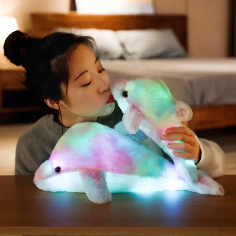 30cm Dolphin Plush Pillow with LED Light – Illuminated Toy for Children