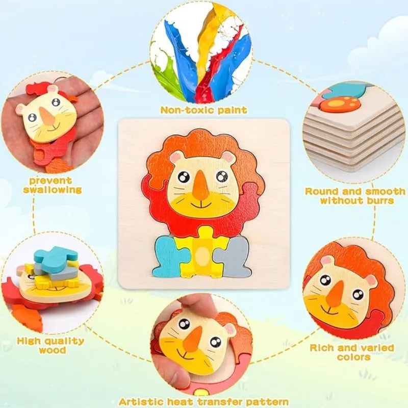Montessori Wooden Puzzle – Educational Toy for Children Ages 1 to 4