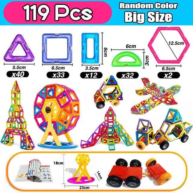 Big Magnetic Building Blocks for Kids – Creative Construction Set