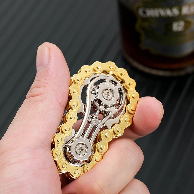 Bike Chain Gear Fidget Spinner – Metal EDC Stress Relief Toy