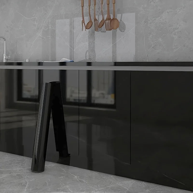 Glossy Black Adhesive Paper for Furniture and Kitchen
