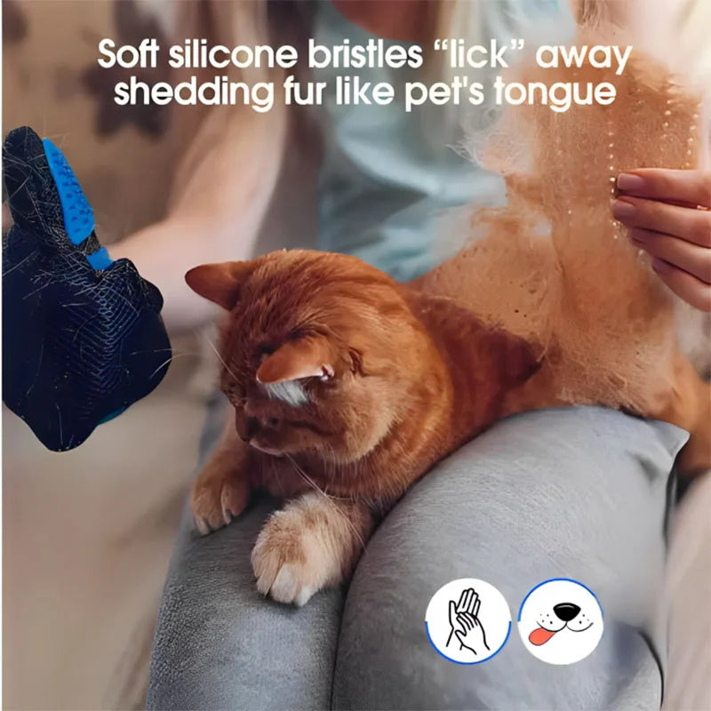 Silicone Pet Grooming Glove – Deshedding & Massage for Cats and Dogs