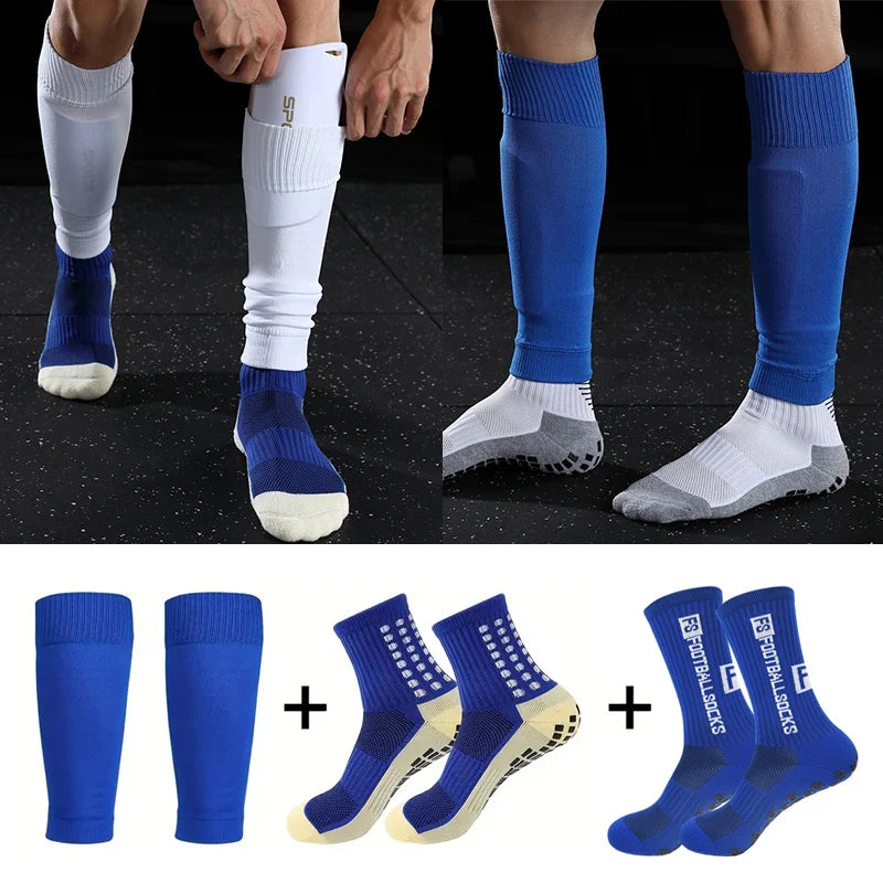 3 Pairs Kit – Grip Socks and Sports Knee/Shin Pads
