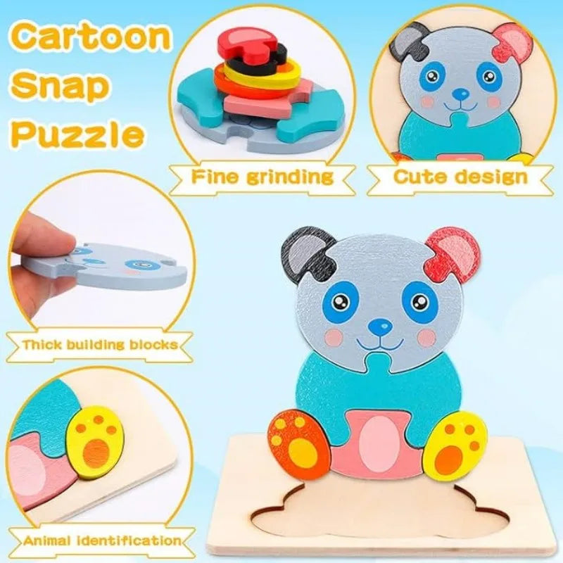 Montessori Wooden Puzzle – Educational Toy for Children Ages 1 to 4