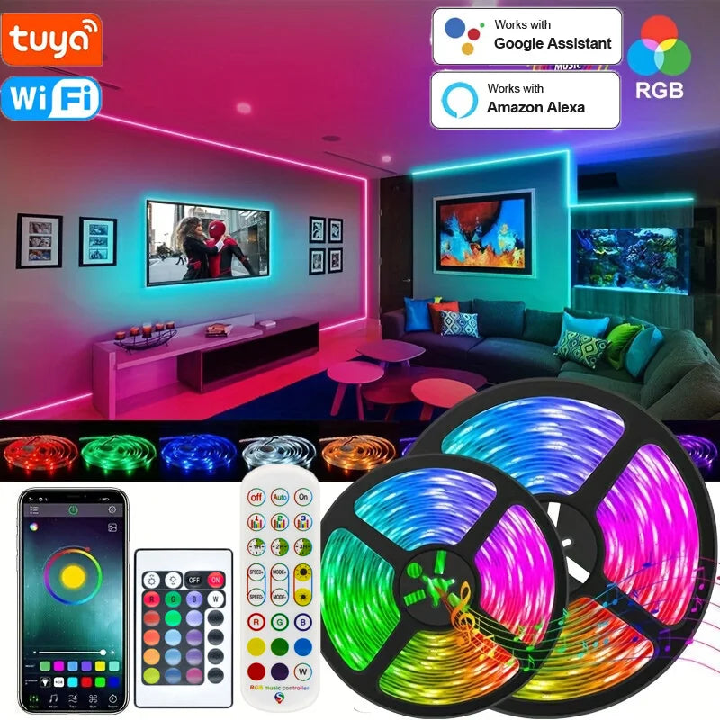 Wi-Fi RGB LED Strip with App Control – Compatible with Alexa and Google