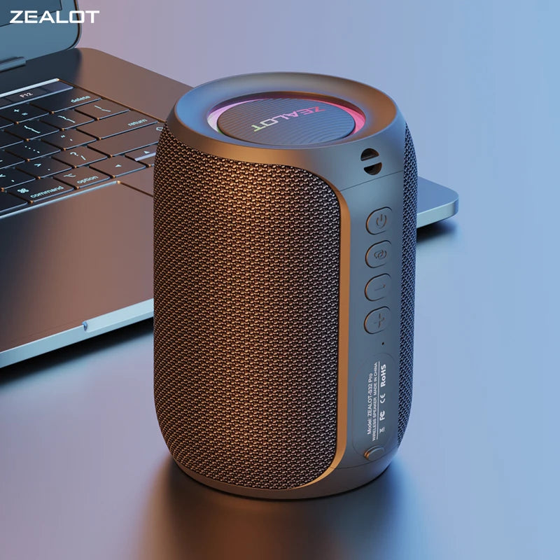 Zealot S32PRO Waterproof Bluetooth Speaker with Deep Bass & LED Light