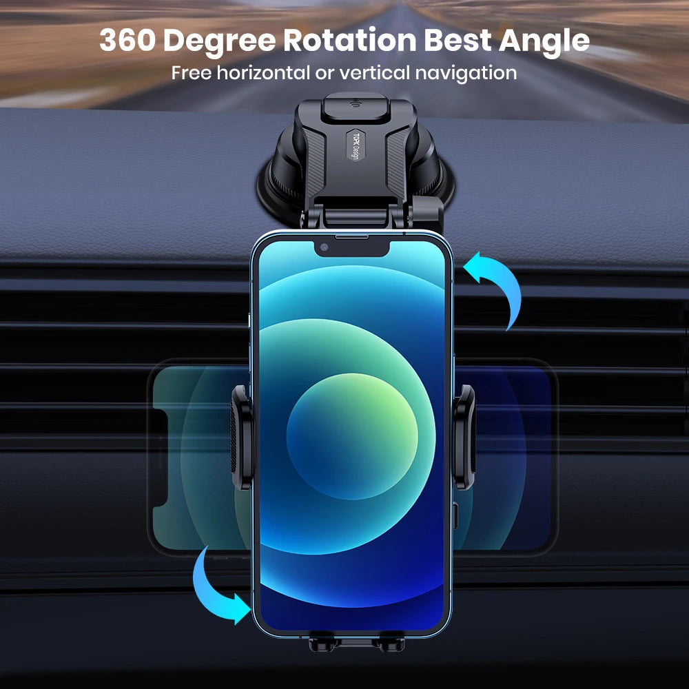 TOPK Universal Car Phone Holder – 360° Rotation, Non-Slip and Compact