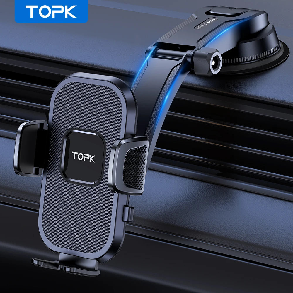 TOPK Universal Car Phone Holder – 360° Rotation, Non-Slip and Compact