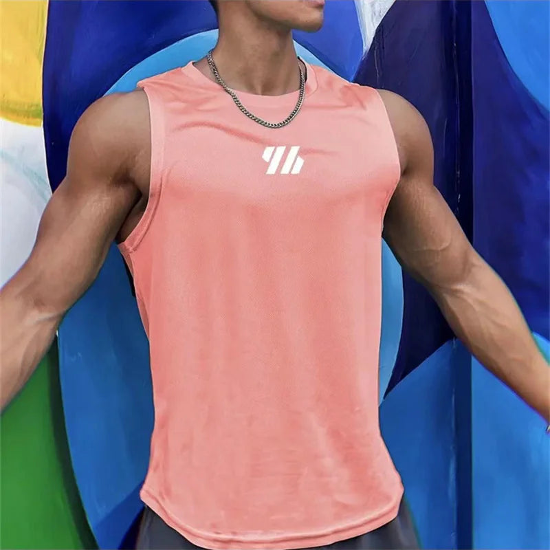 Men’s Breathable Mesh Gym Tank – Summer Fitness Vest