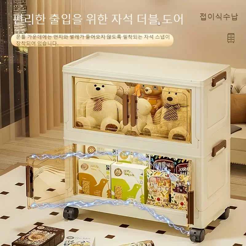 Foldable Organizer Box with Clear Door – Large and Sturdy