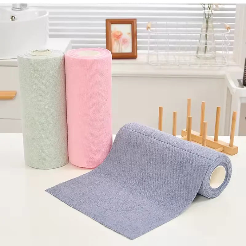 Reusable Microfiber Kitchen Cleaning Towel Roll – 20 Sheets