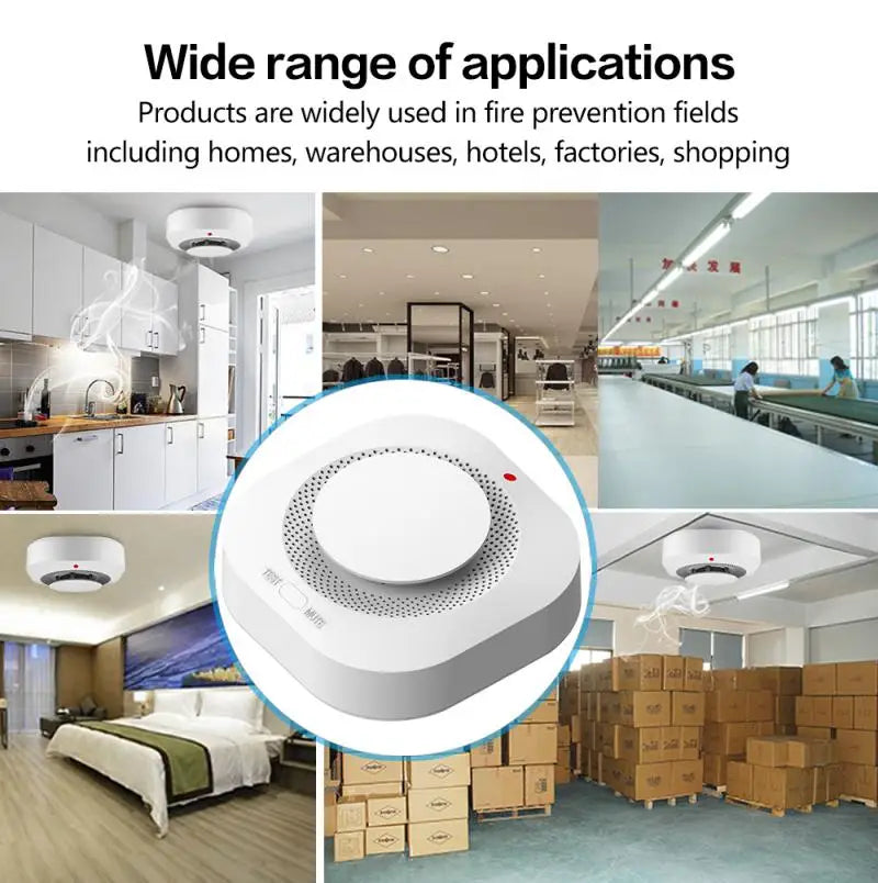 Smart Wi-Fi Smoke Detector with Audible Alarm – Compatible with Tuya Smart Life