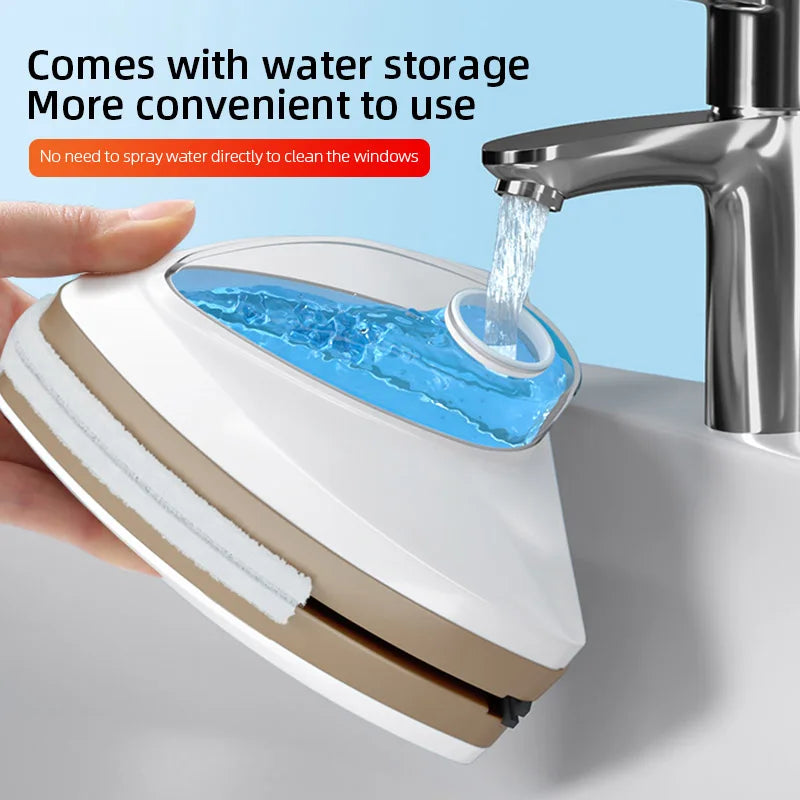 Double-Sided Magnetic Window Cleaner with Auto Water Discharge