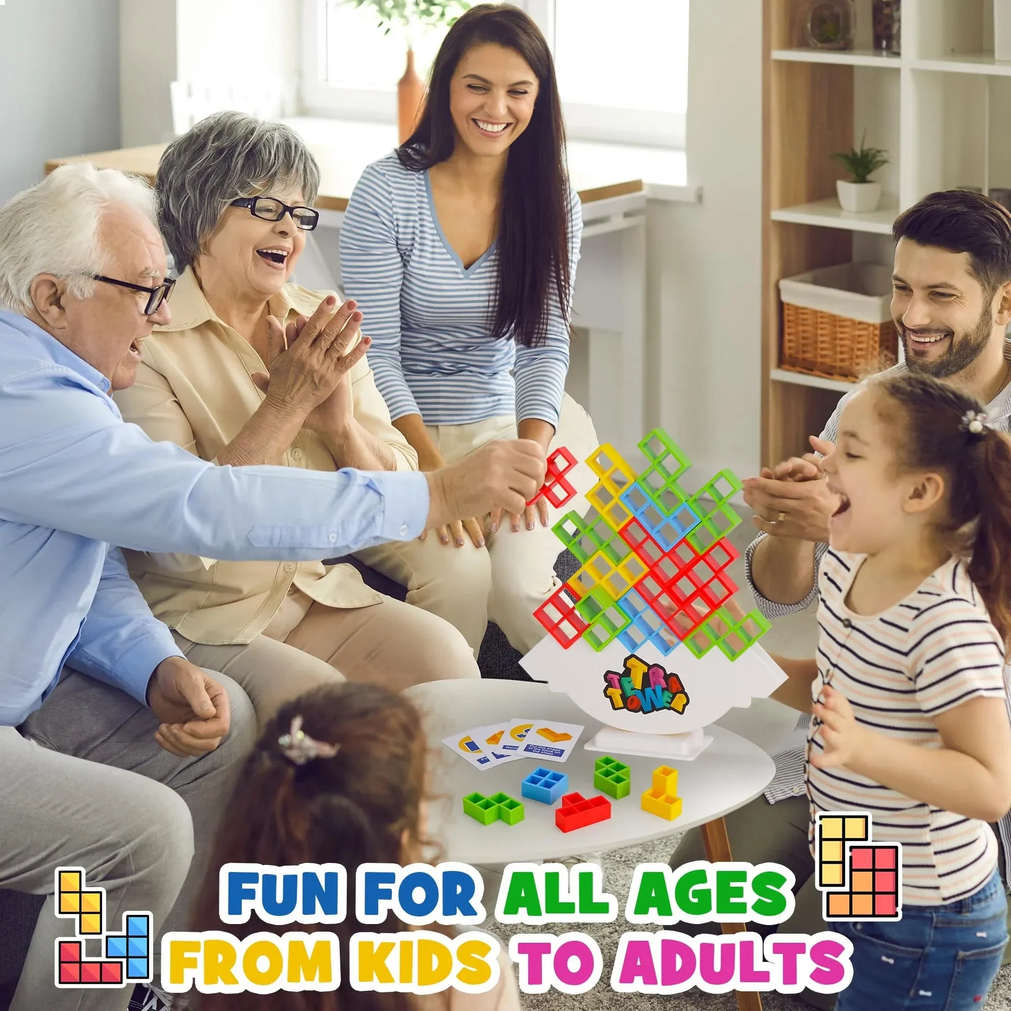Tetra Tower Stacking Blocks Set – 48 Pieces for the Whole Family