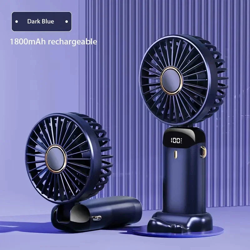 KUALOOL Foldable Mini USB Fan with 5 Speeds & Phone Stand
