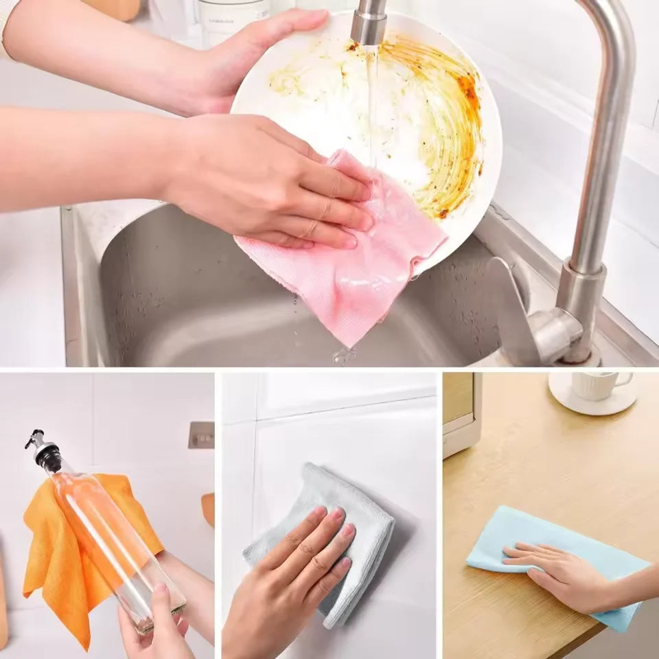 Reusable Microfiber Kitchen Cleaning Towel Roll – 20 Sheets