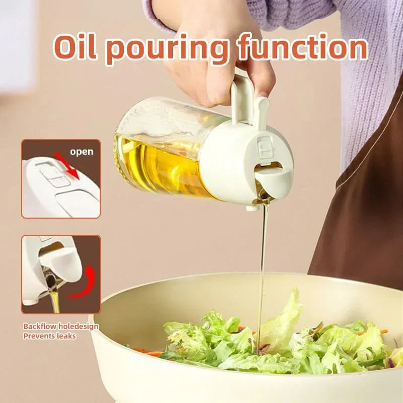 Dual-Action Oil Spray & Pour Dispenser – 500ml