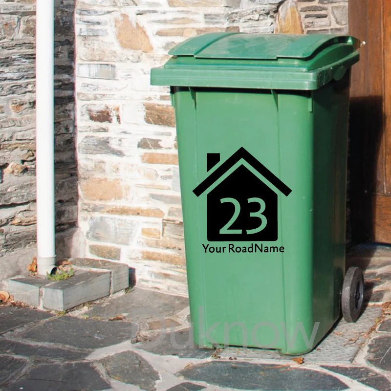Personalized Trash Can Stickers – 3 Units, Waterproof and Removable