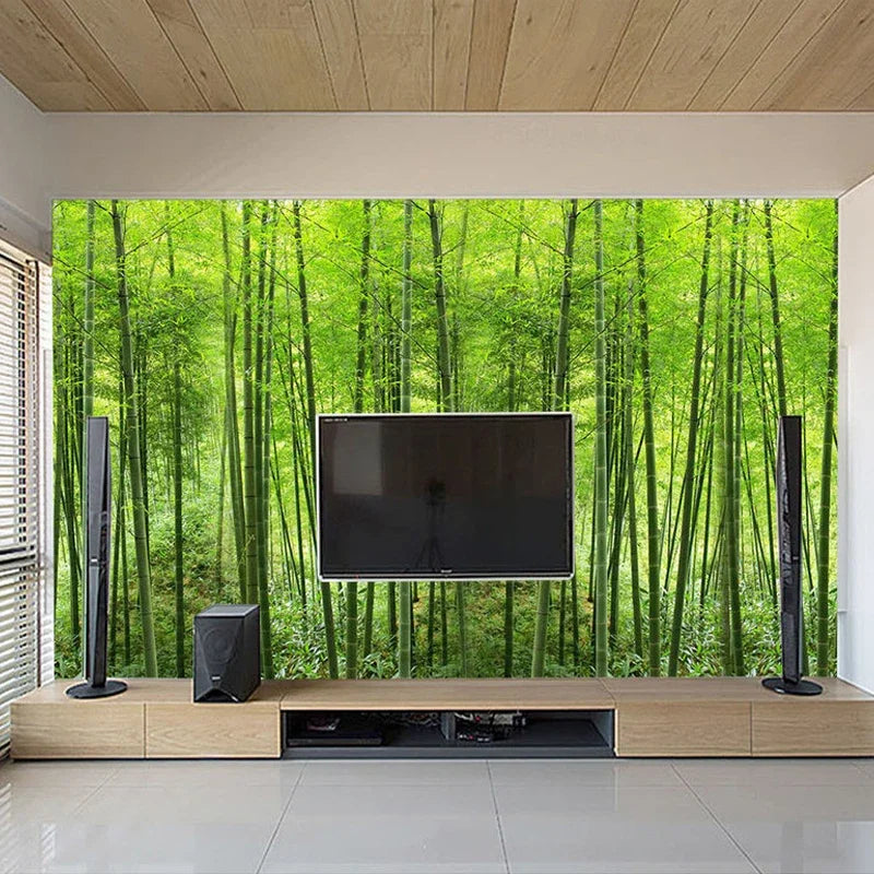 Bamboo Forest Landscape 3D Wallpaper – Waterproof and Customizable