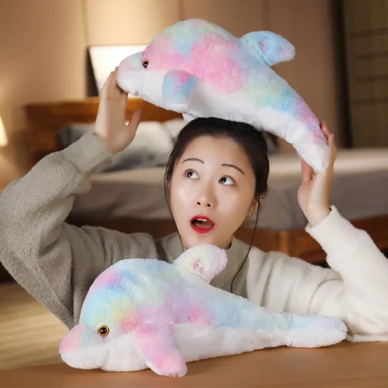 30cm Dolphin Plush Pillow with LED Light – Illuminated Toy for Children