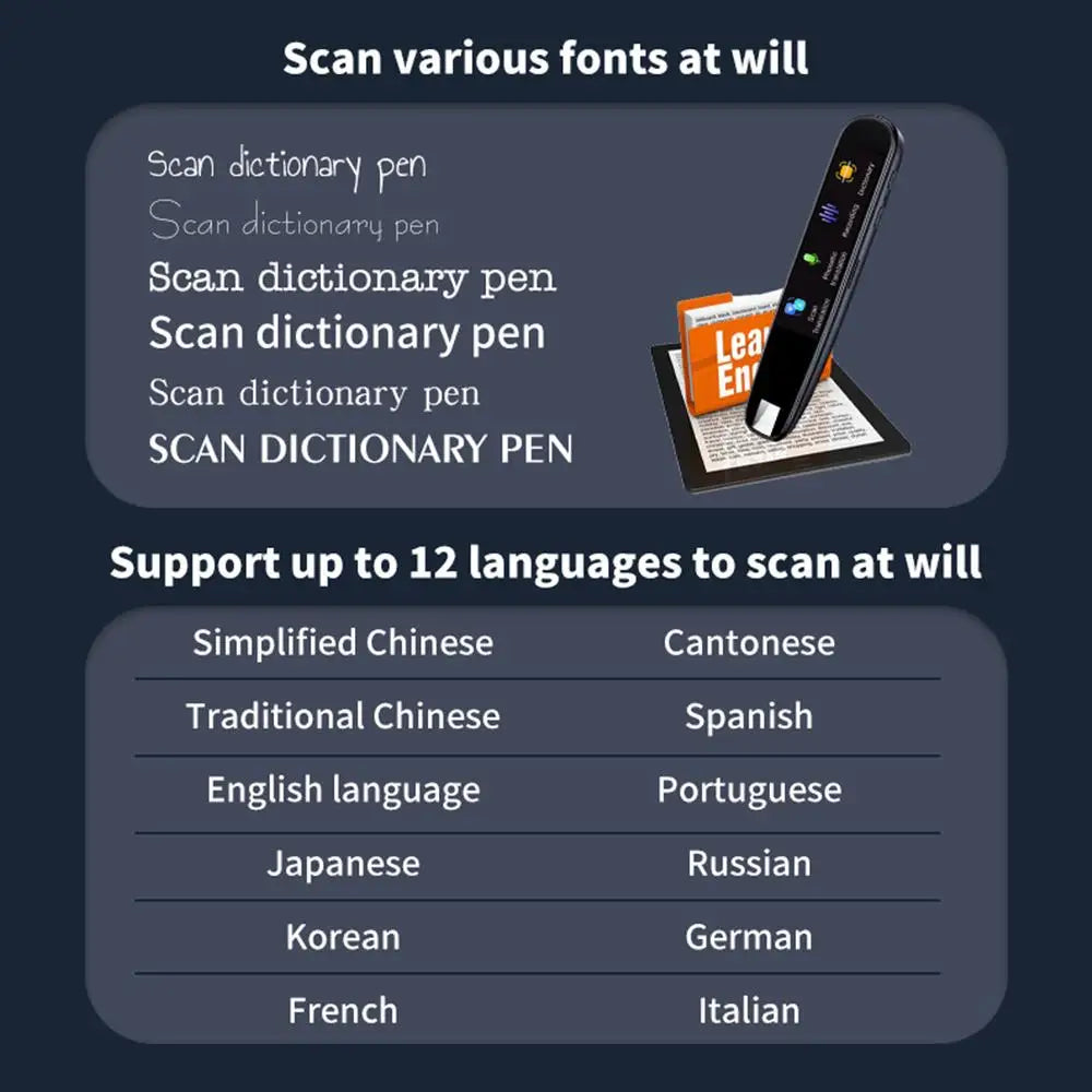 Smart Translator Pen with 123 Languages
