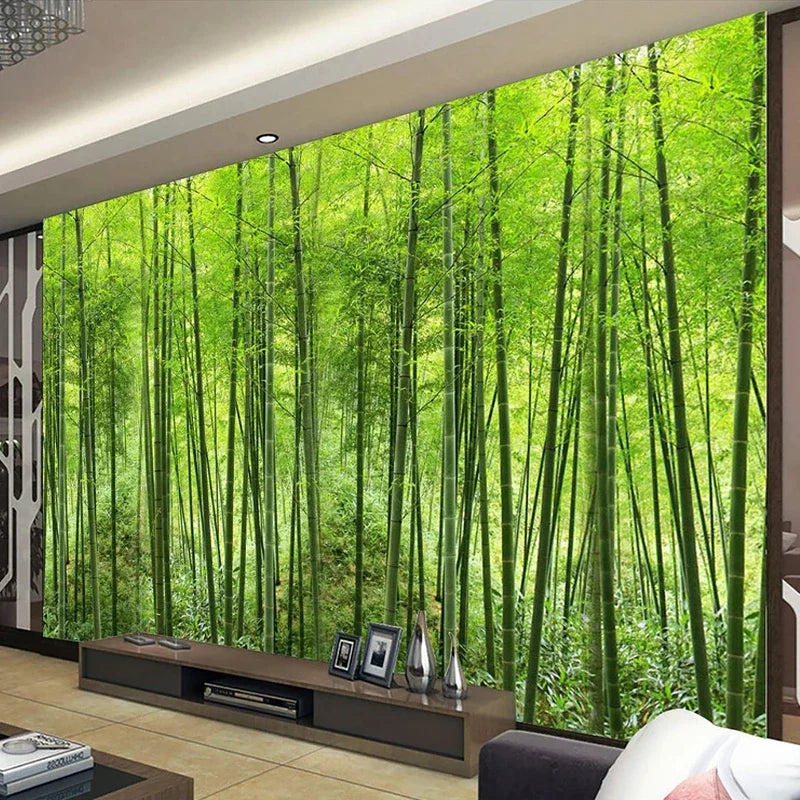 Bamboo Forest Landscape 3D Wallpaper – Waterproof and Customizable