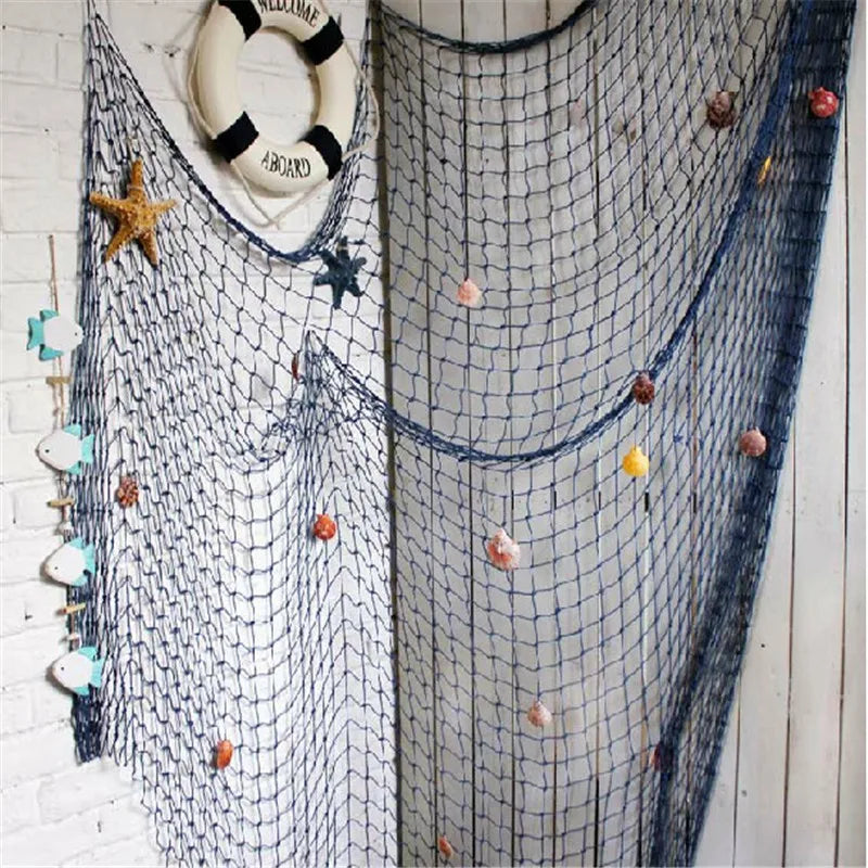 Nautical Fishing Net Wall Decor – Mediterranean Marine-Themed Home & Party Ornament
