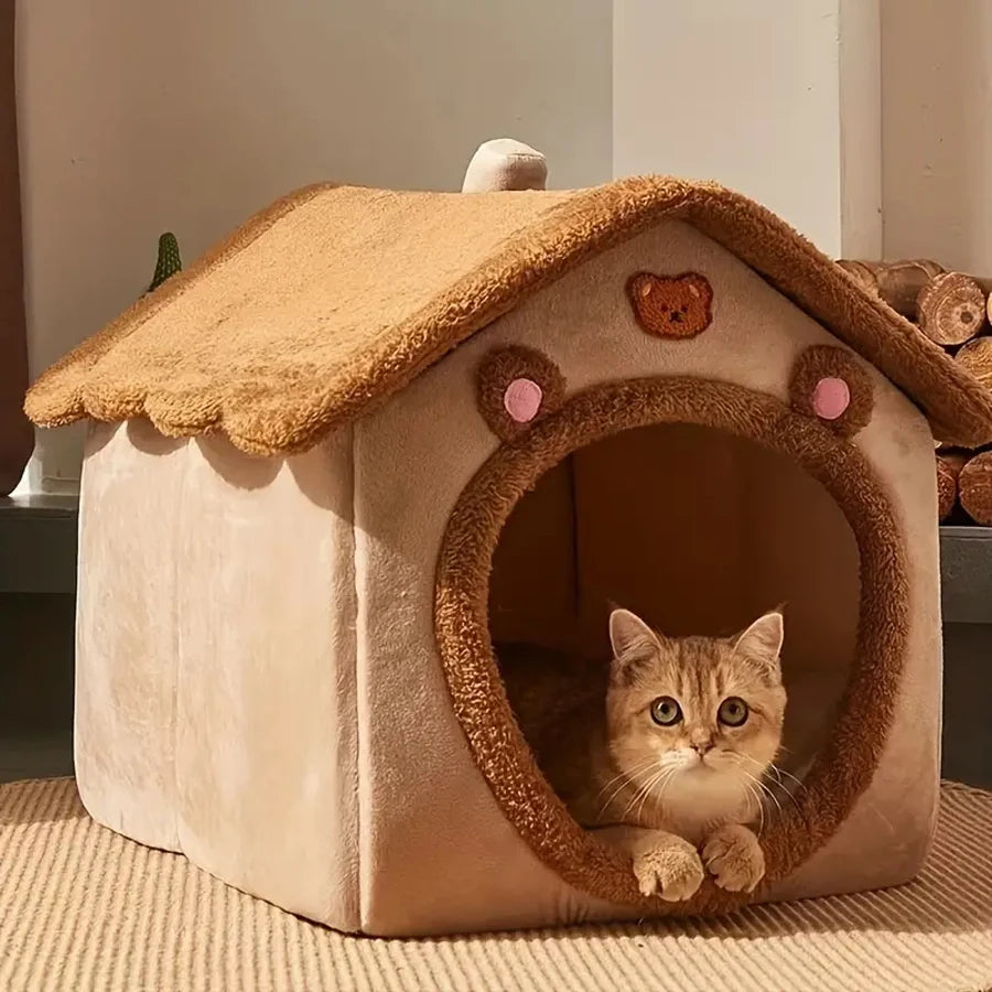 Foldable Pet Bed – Washable House for Cats and Small Dogs