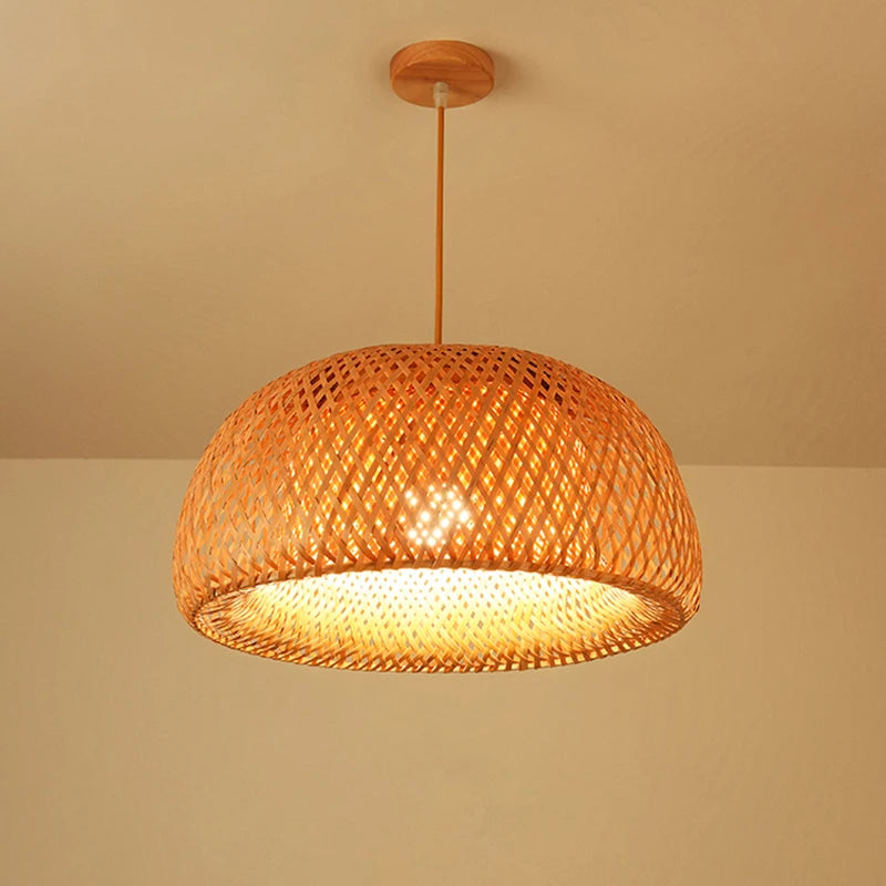 Handwoven Bamboo Pendant Lamp – Chinese Style Hanging Light for Home & Restaurants