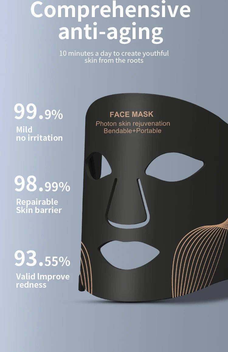 7 Color LED Facial Mask with Neck – Rejuvenation and Anti-aging