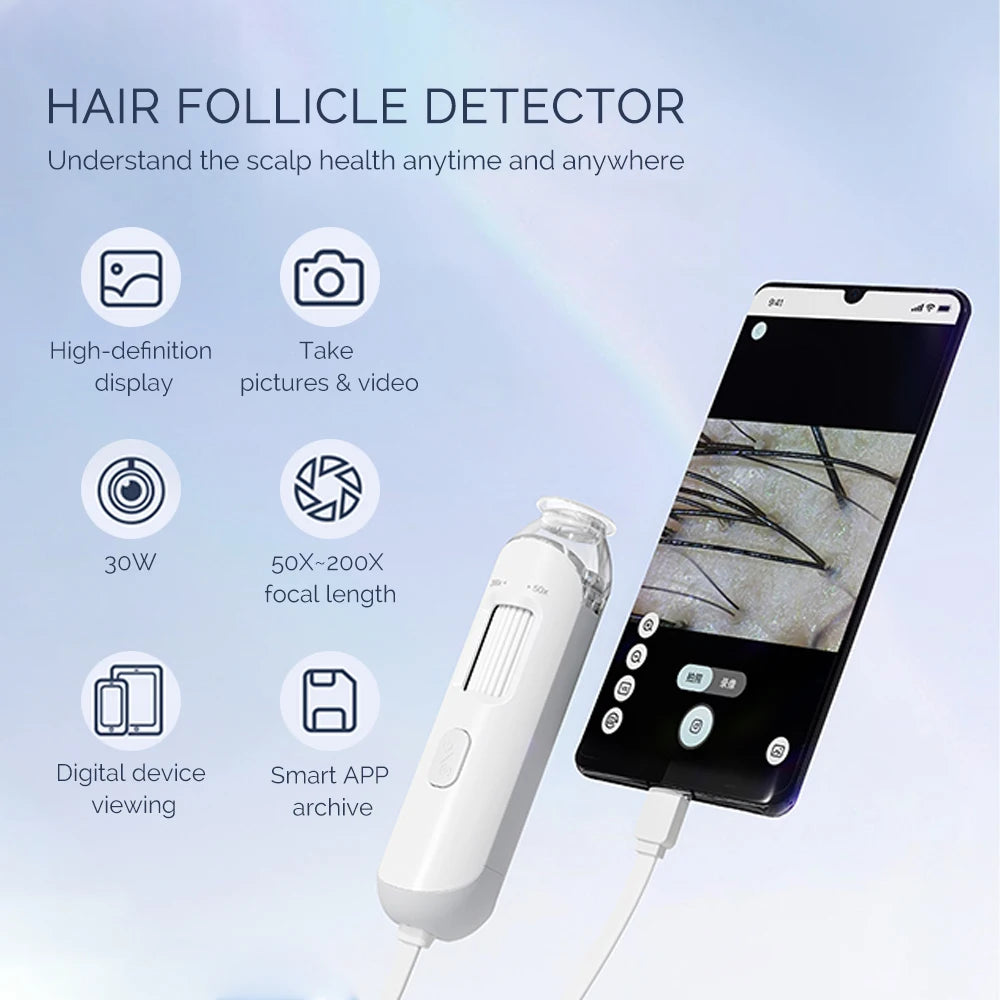 50X/200X Hair Detector – Scalp and Skin Analyzer