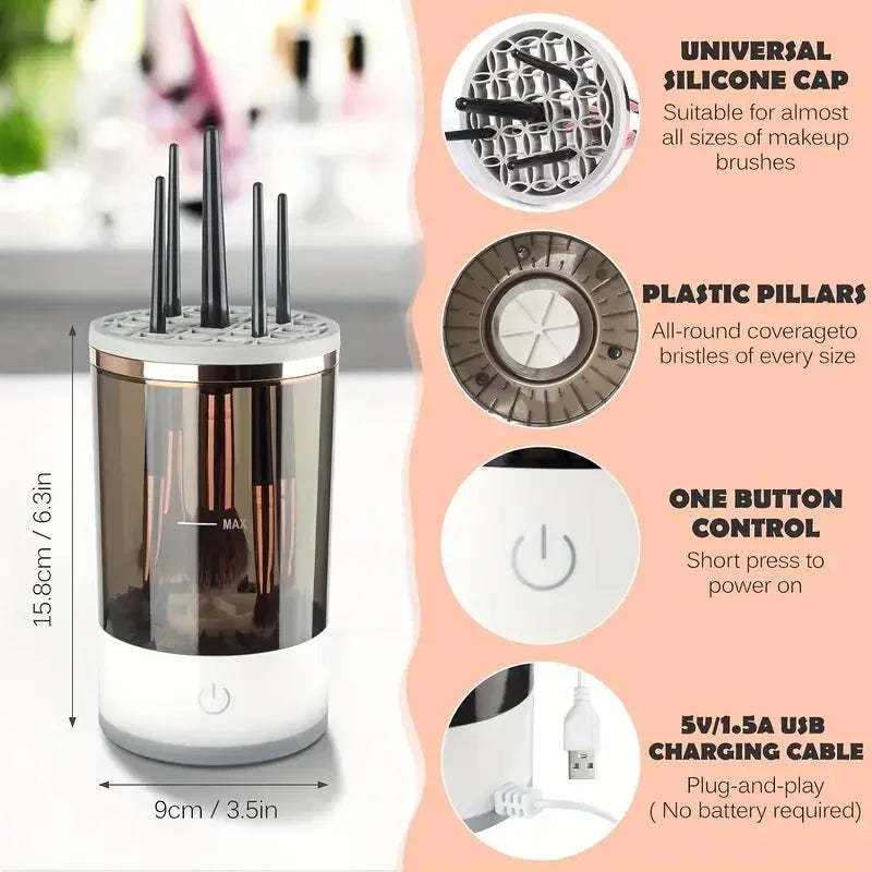 Electric USB Makeup Brush Cleaner – Quick & Portable Solution