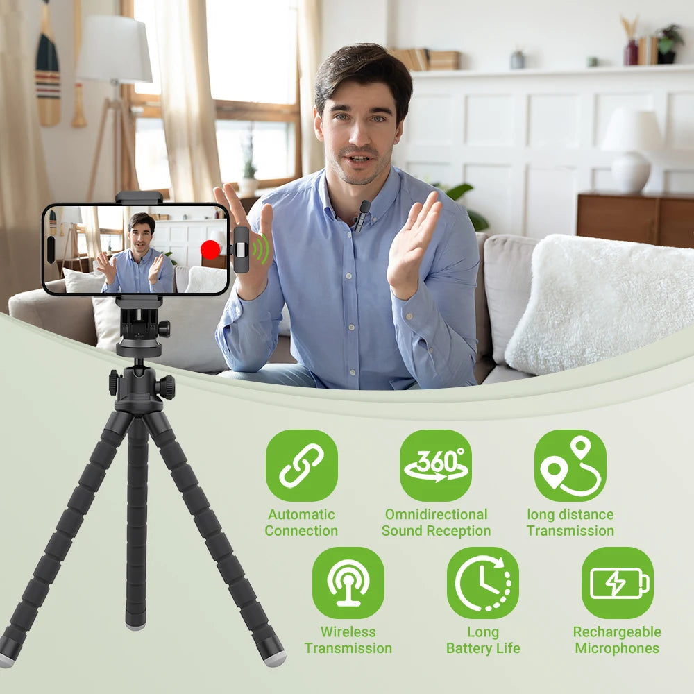 Basix 2.4G Wireless Lavalier Microphone for iPhone and Android