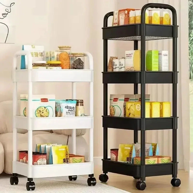 Movable Storage Cart with Wheels – Multi-Layer Rack
