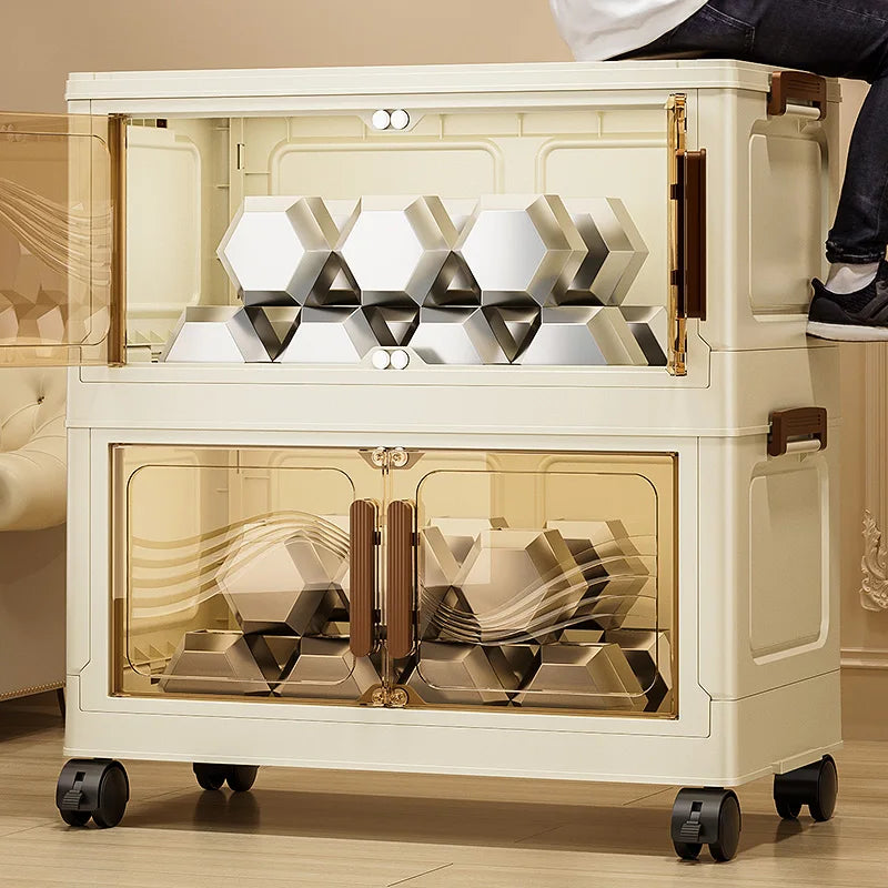 Foldable Organizer Box with Clear Door – Large and Sturdy