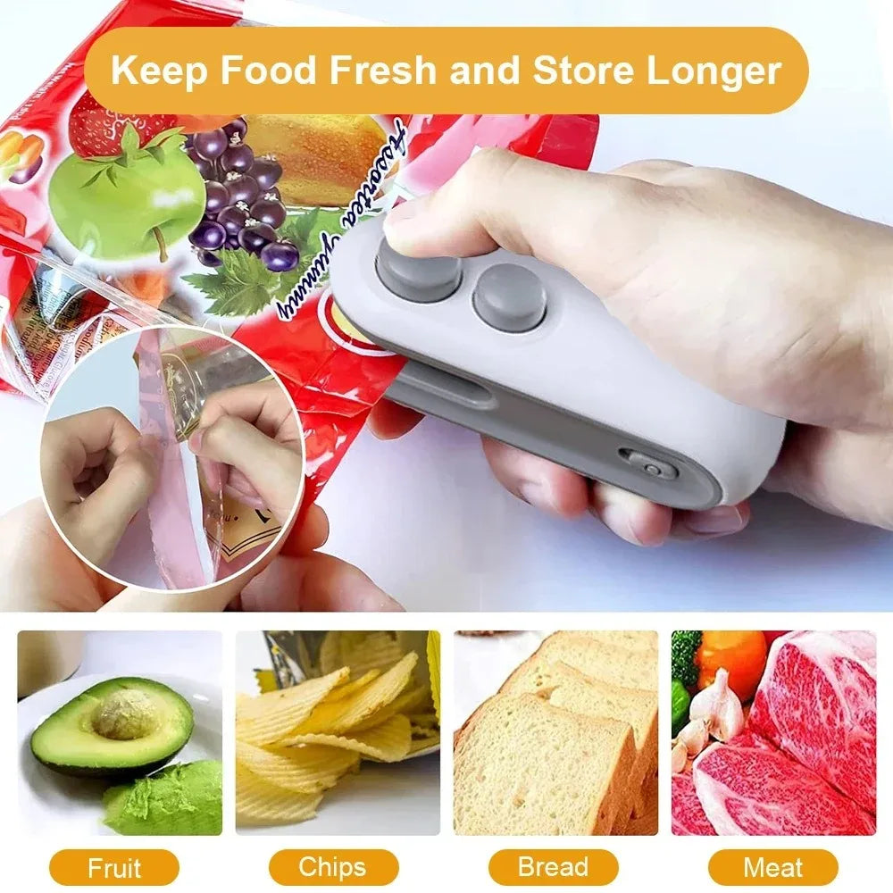 2-in-1 Mini Heat Sealer & Bag Cutter – USB Rechargeable