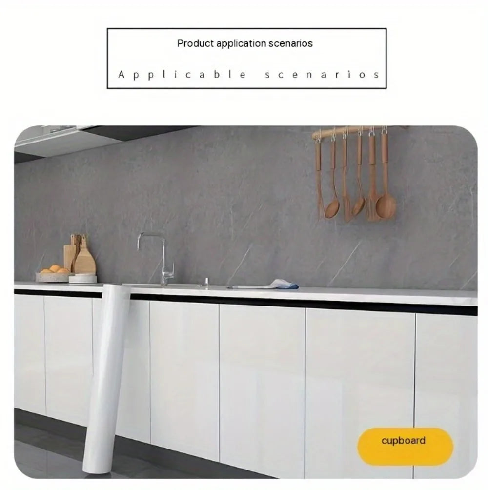 Glossy Black Adhesive Paper for Furniture and Kitchen