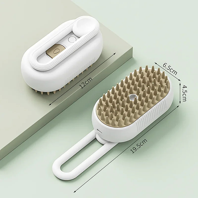 3-in-1 Steam Pet Brush – Groom, De-Shed & Massage