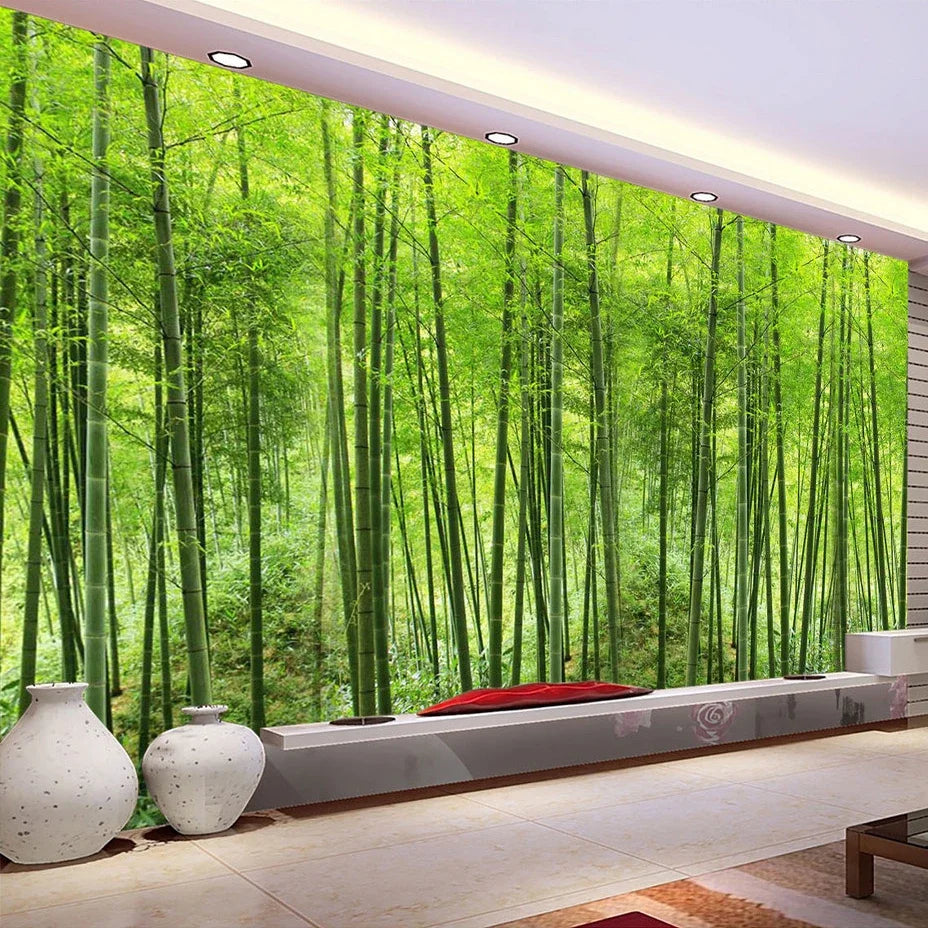 Bamboo Forest Landscape 3D Wallpaper – Waterproof and Customizable