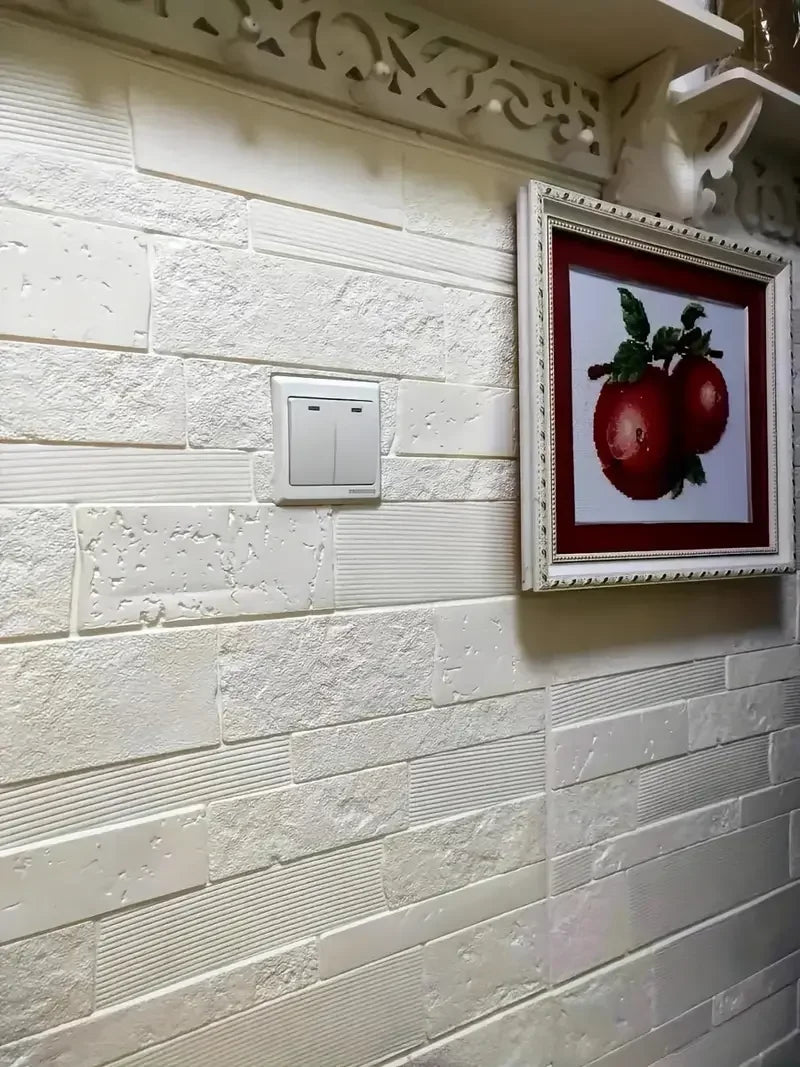 3D Self-Adhesive Wall Panels – Waterproof Foam Brick Stickers (35×35cm, 5–15pcs)